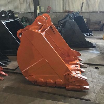 Accesorio de excavadora de excavación de carga pesada amarilla curvada reforzada con capacidad de 1 metro cúbico